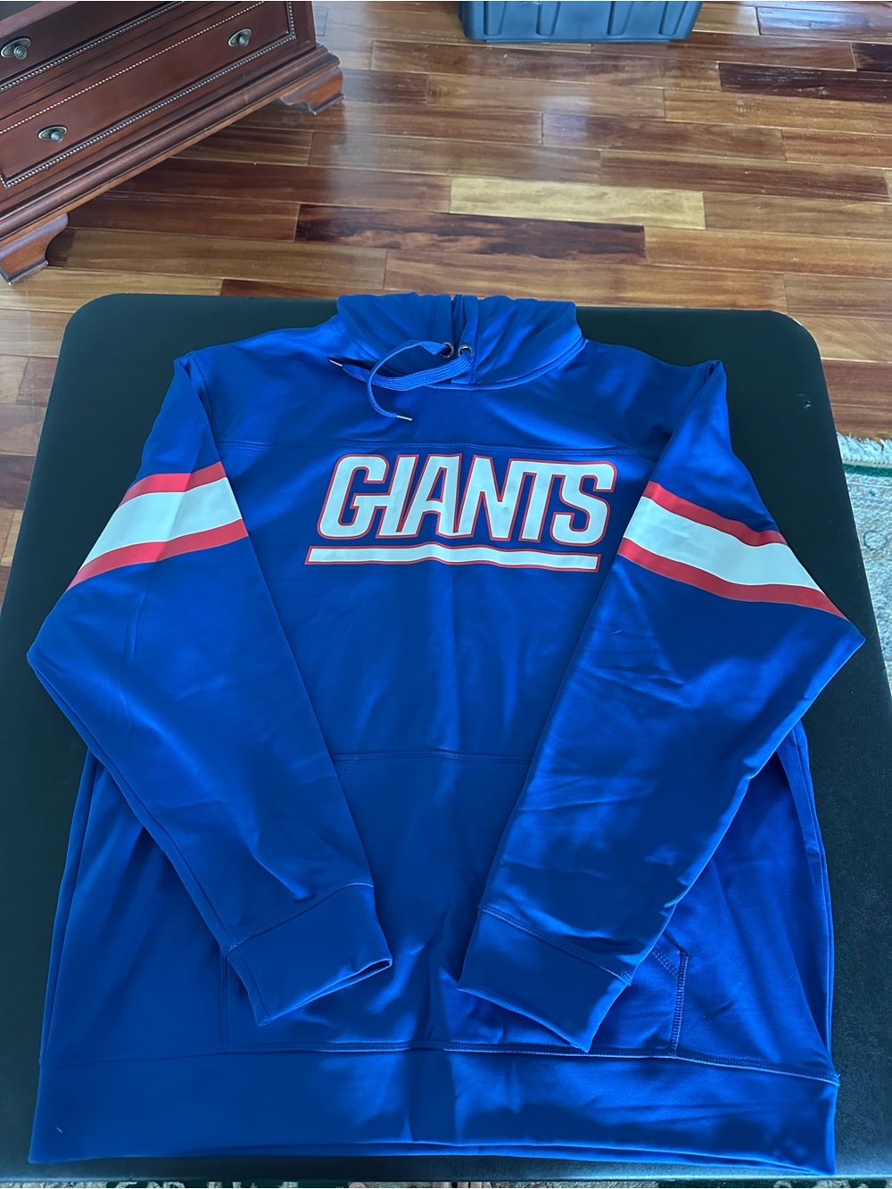 Majestic New York Giants Blue Pullover Hoodie - Team Logo Sweatshirt Mens 2XL